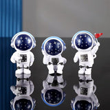Ni-JASW Blue Astronaut Statues Set of 3, Spaceman Sculptures Space
