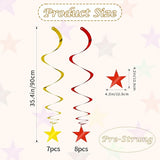 BEISHIDA Red Gold Star Hanging Swirl Ceiling Hanging Decorations for