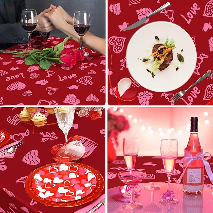 3 Pack Valentine's Day Tablecloth Valentines Table Cloth 54x128inch