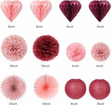 Pink Burgundy Red Valentines Day Galentines Party Decorations 22pcs