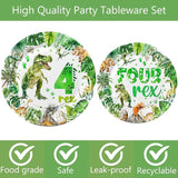 208 Pcs Dinosaur 4th Birthday Party Supplies, Green Dino Roar I'm