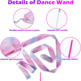 HiUnicorn 20PCS Sparkling Dance Ribbon for Kids Girls Princess Mermaid