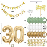 30th Birthday Decorations for Women Men Happy Banner With Cake