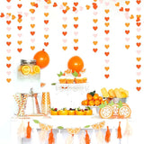 Pink Orange Fall Engagement Party-Decorations Heart-Garland - 52ft