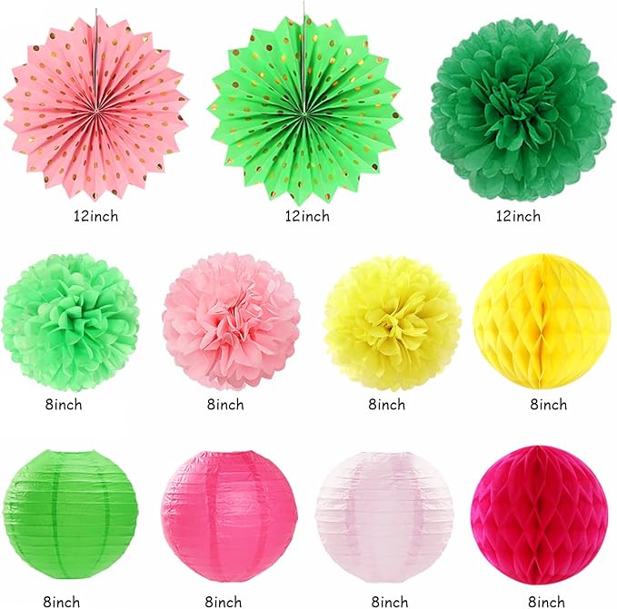 Hawaiian Luau Birthday Party Decorations Supplies 21pcs Happy Banner
