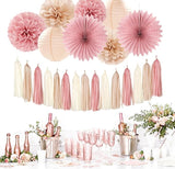 Blush Pink Rose Gold Bridal Shower Fall Party Decorations 31pcs