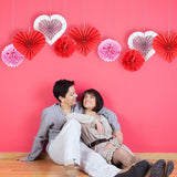 24 Set Valentines Galentines Day Hanging Decoration Kit Red Pink