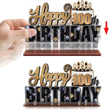 LINGTEER Happy 100th Birthday Gold Acrylic Table Topper Centerpieces