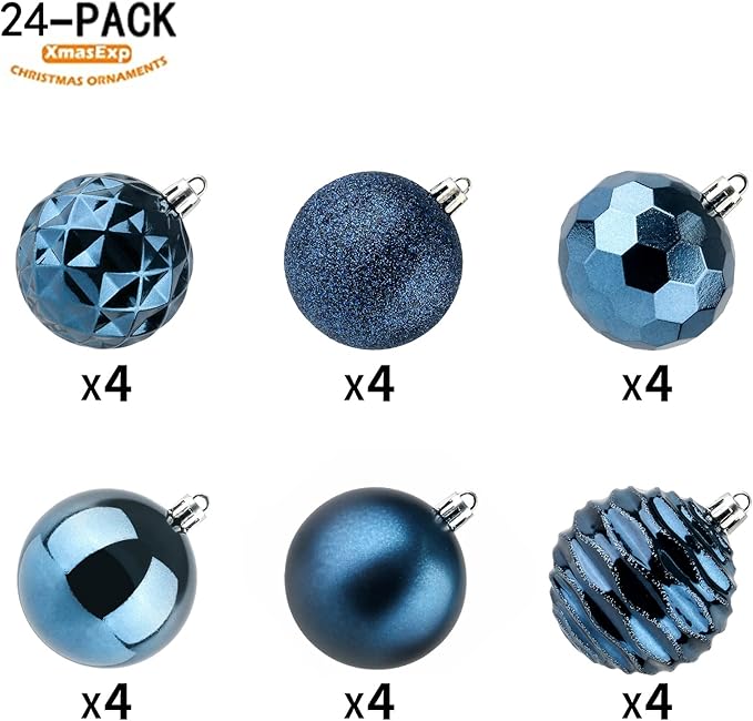 XmasExp 60mm/2.36" Christmas Ball Ornaments Shatterproof Christmas Orn