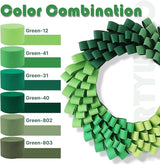 PartyWoo Crepe Paper Streamers 4 Rolls 328ft, Pack of Sage Green