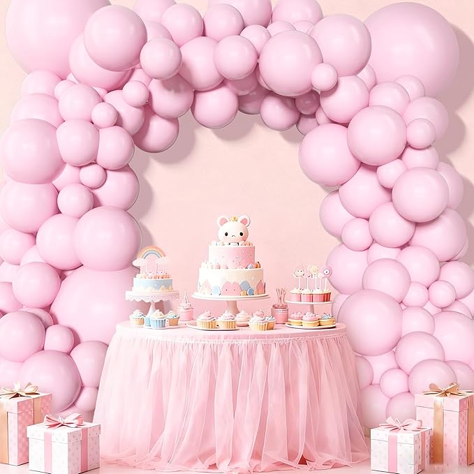 Amandir 153pcs Pink Balloons Arch Garland Kit, Different Sizes 18 12