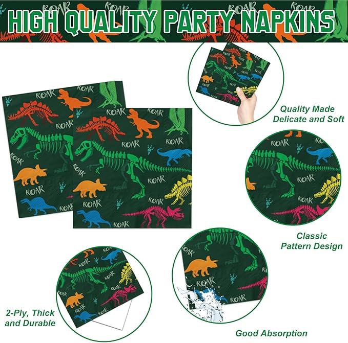 166 PCS Dinosaur Birthday Decorations Dinosaur Party Supplies