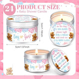 MTLEE 24 Pcs Gender Reveal Bear Baby Shower Party Favors Candles