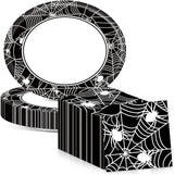 Halloween Party Oval Paper Plates 11inch Large Spider Web Paper