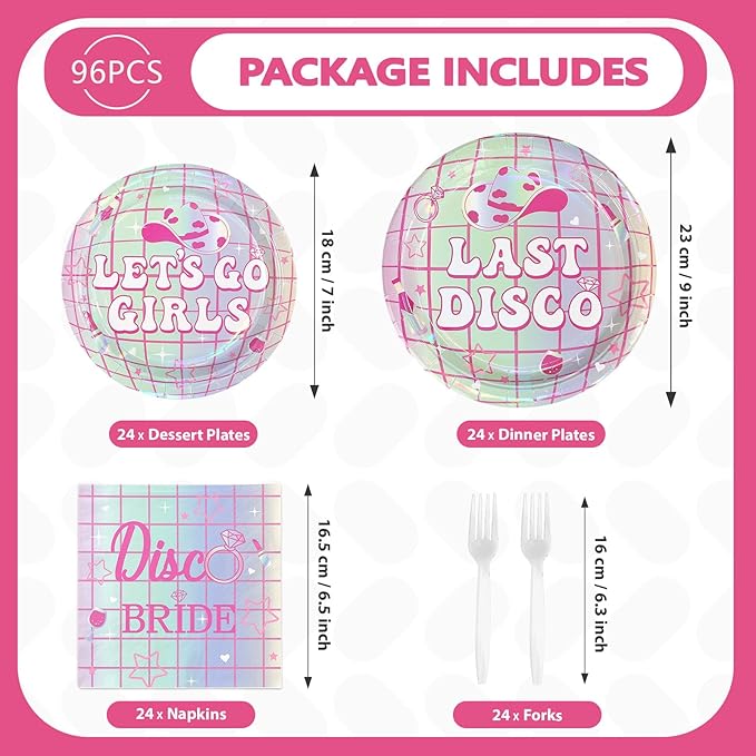96Pcs Last Disco Bachelorette Party Decorations Disco Ball