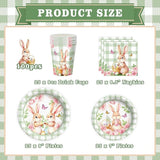 Easter Bunny Plates Napkins and Cup Set Disposable Easter Tableware