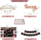 Happy Birthday Decorations for Women Girls Black Rose Gold Birthday