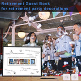 Framed Black Retirement Decorations Guest Book for Men/Women