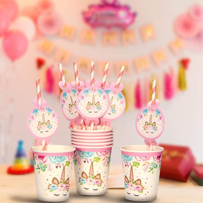Rainbow Unicorn Party Supplies Set Serves 25 Including Unicorn