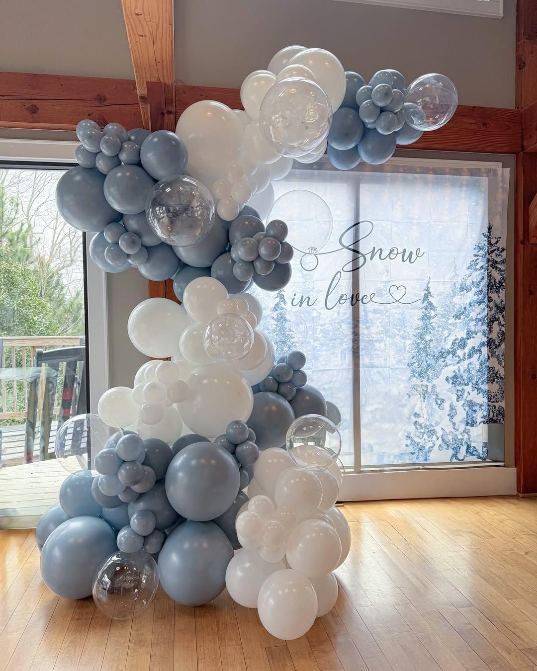 Dusty Blue Balloon Arch Kit, 162pcs Dusty Light Blue White and Clear