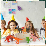 27 Pcs Dinosaur Birthday Cake Topper Mini Birthday Hat Animal Figure
