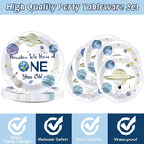 96 Pieces Outer Space 1st Party Plates We Have a One Year Old Theme