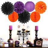 Black Orange Purple Halloween Party Decorations 14pcs Kits Paper