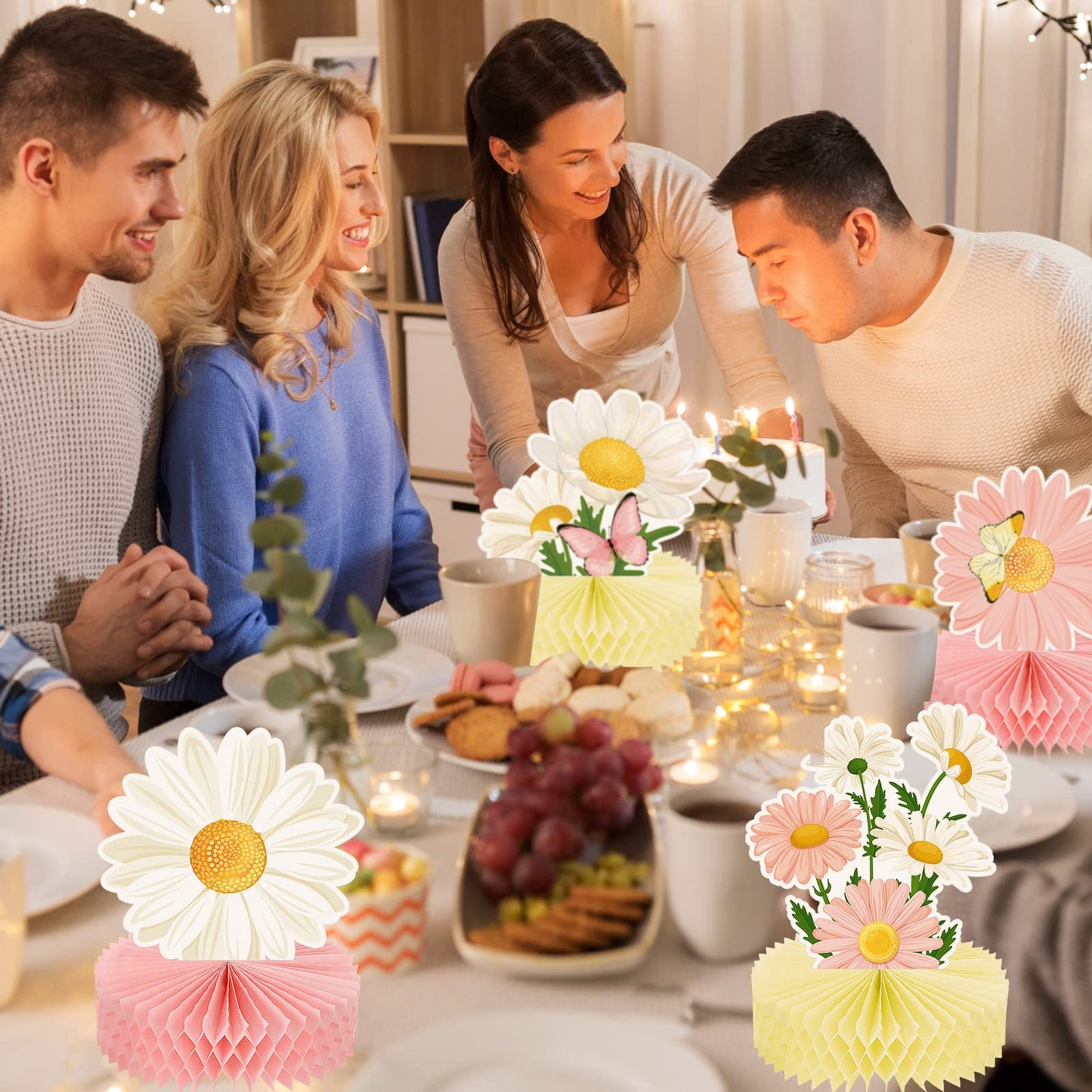 Hotop 9 Pcs Daisy Flower Birthday Party Decorations Daisy Butterfly
