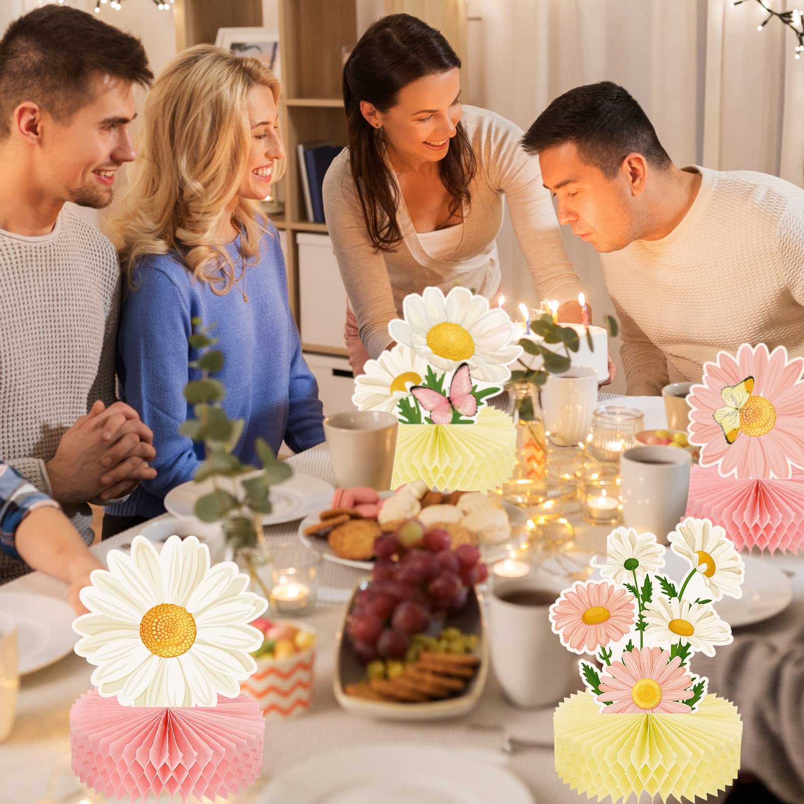 Hotop 9 Pcs Daisy Flower Birthday Party Decorations Daisy Butterfly