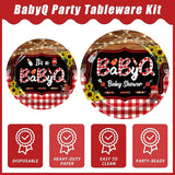 96 Pcs BBQ Baby Shower Decorations It's A BabyQ Party Plates and