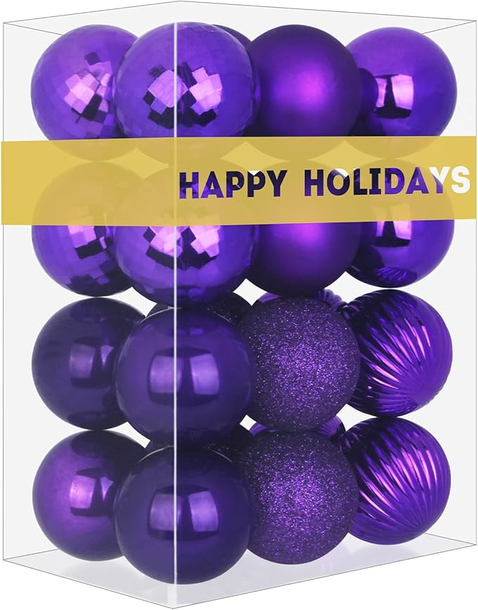 GameXcel 24Pcs Christmas Balls Ornaments for Xmas Tree - Shatterproof