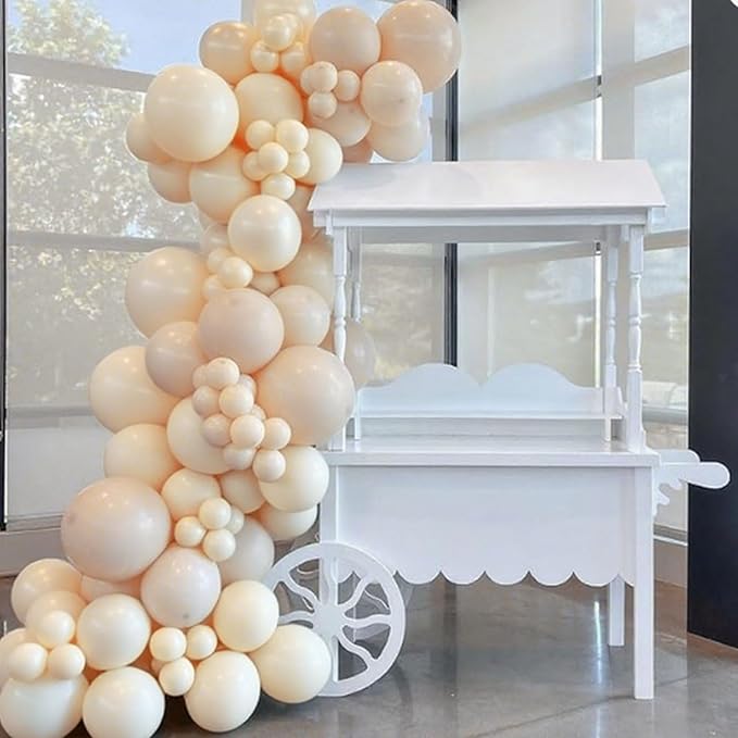 White Sand Balloons, 160Pcs 5 Inch Small Cream Balloon, Latex