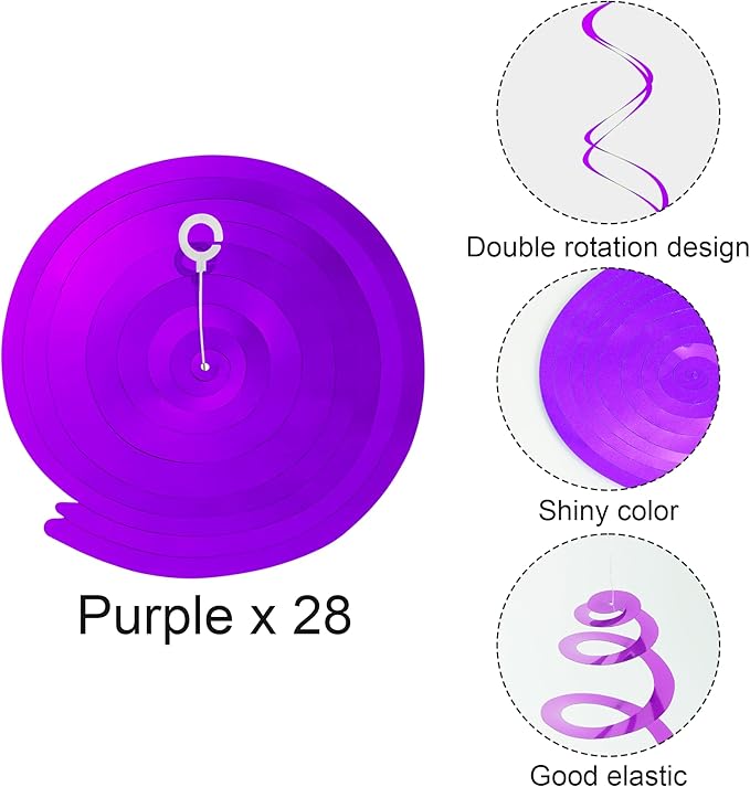 Colorful Ceiling Swirl Foil Decorations Hanging Plastic Streamer
