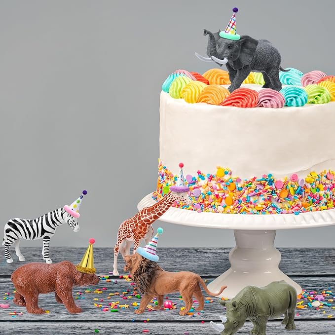 18 Pcs Jungle Animal Birthday Party Decorations Mini Birthday Hat