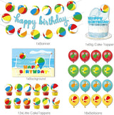 Beach Ball Birthday Party Decorations Includes Banner Cake Topper