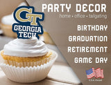 Georgia Tech Party Supplies for GT Football, Birthday Gift,