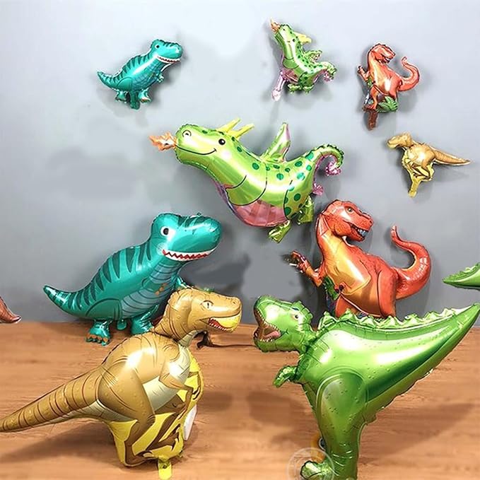 Dinosaur Foil Balloons Set 12 50 in 7 Pieces Large Dinosaur Aluminum