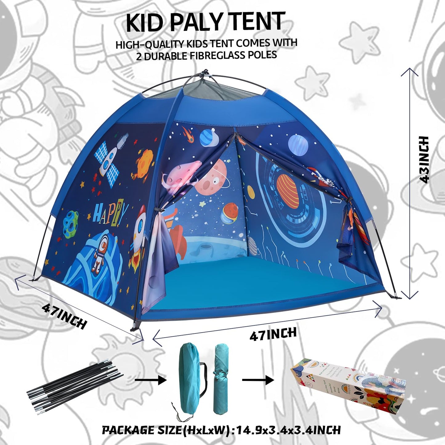 Mnagant Space World Play Tent Galaxy Dome Playhouse for Boys and Girls