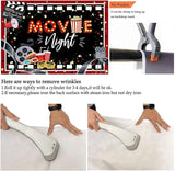 Movie Night Party Backdrop Black and Red Movie Theme
