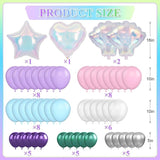 Mermaid Birthday Decorations for Girls Women Iridescent Birthday