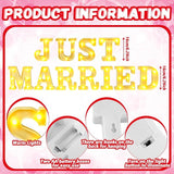 11 Pcs Just Married Large LED Letter Sign Just Married Sign LED