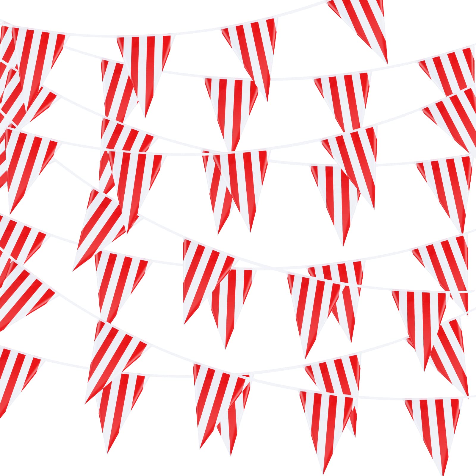 8 Sets 256 ft 160 Pieces Carnival Circus Bunting Banner Red and White