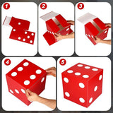 6pcs Large Dice Favor Boxes 11x11x11 Inch Casino Theme Party