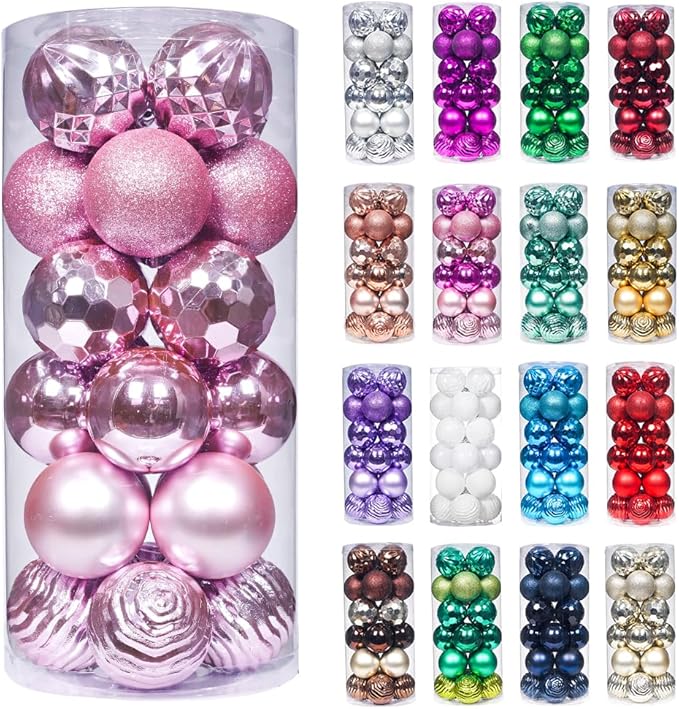 XmasExp 60mm/2.36" Christmas Ball Ornaments Shatterproof Christmas
