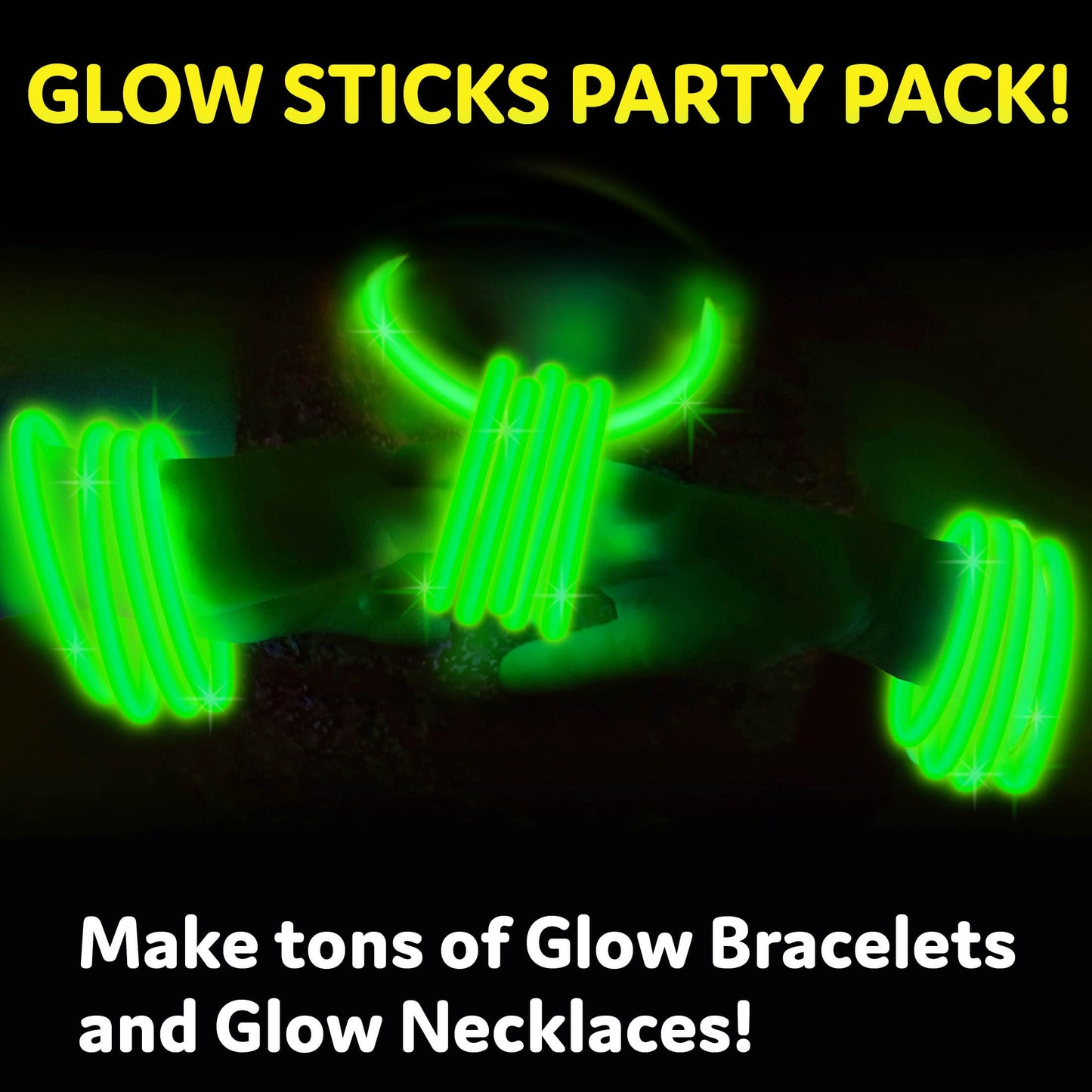 PartySticks Green Glow Sticks - 100pk, 8 Inch Glow in the Dark Light