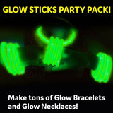 PartySticks Green Glow Sticks - 100pk, 8 Inch Glow in the Dark Light