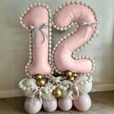 40 Inch Dusty Pink Balloon Number 2, Blush Pink Gold Beige Latex