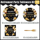 200 Pcs Retirement Party Plates and Napkins Set Happy Retirement