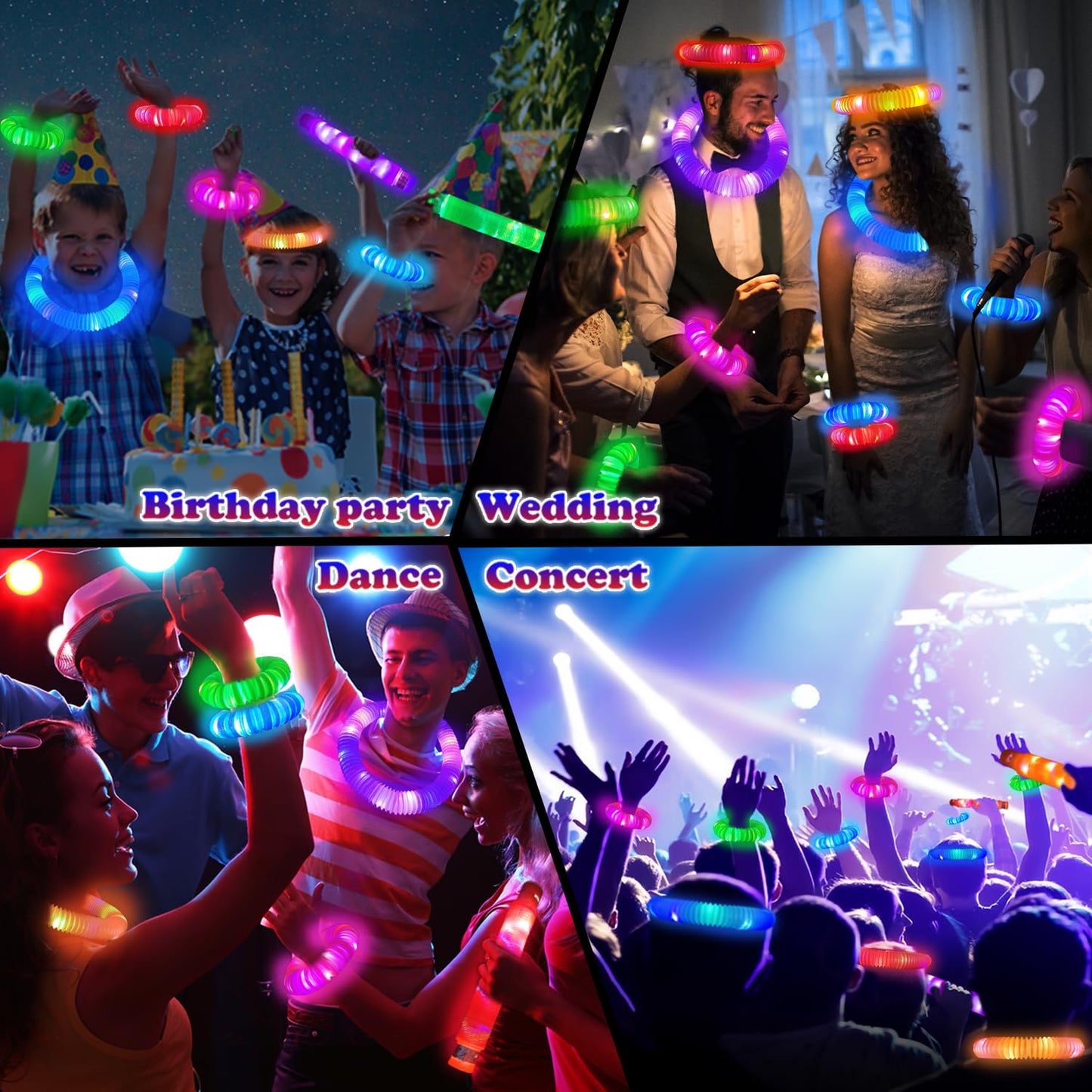 24 PCS Light Up Party Favor Supplies for Kids 4-8-12,Bulk Glow Stick