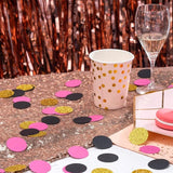 Gold Black and Hot Pink Confetti Table Decoration for Graduation